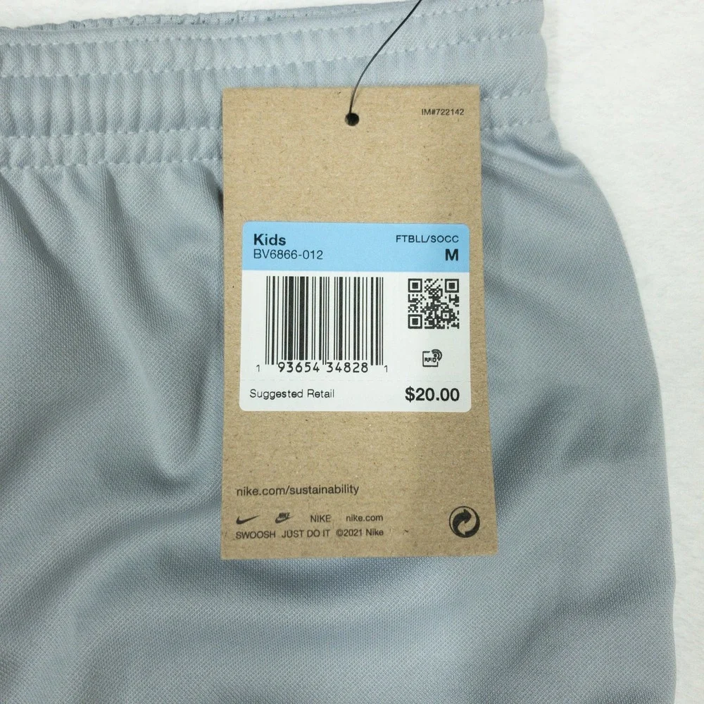 Nike Dri Fit Park III Soccer Shorts Boys Medium Gray Dri-FIT Training